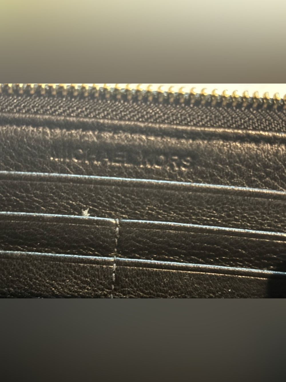 Michael Kors Black Leather Zip Wallet | Gold Plate Logo | Chic & Functional - Picture 6 of 12